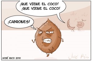 Que viene el banco malo... (dibujo de joserico.com)